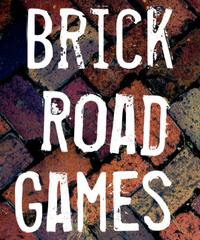 a brick road with the text "brick road games" written over it